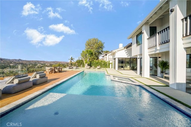 32075 Canterhill Pl, Westlake Village, CA 91361 - swimming pool featuring a patio and a mountain view