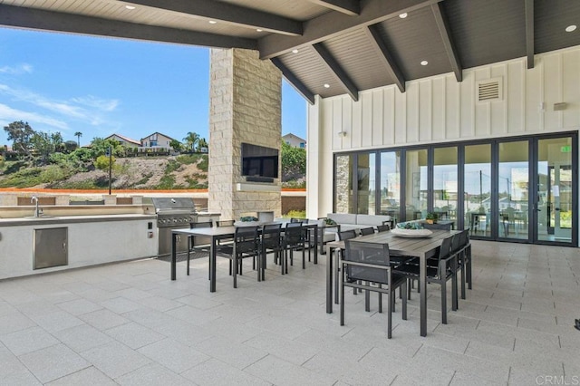12639 Elizabeth Way, San Diego, CA 92129 - view of patio with exterior kitchen and outdoor dining area