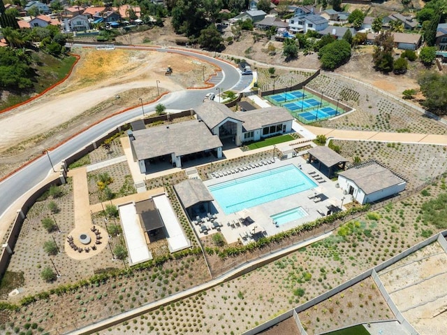 12639 Elizabeth Way, San Diego, CA 92129 - aerial perspective of suburban area with a pool