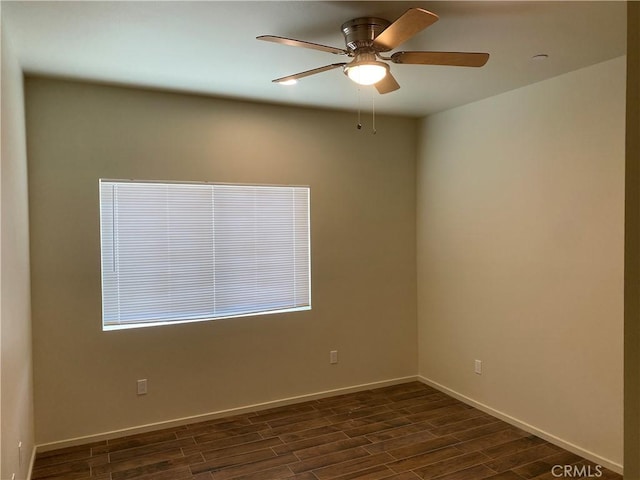 13236 El Rio Ln, Desert Hot Springs, CA 92240 - unfurnished room featuring dark wood finished floors and a ceiling fan