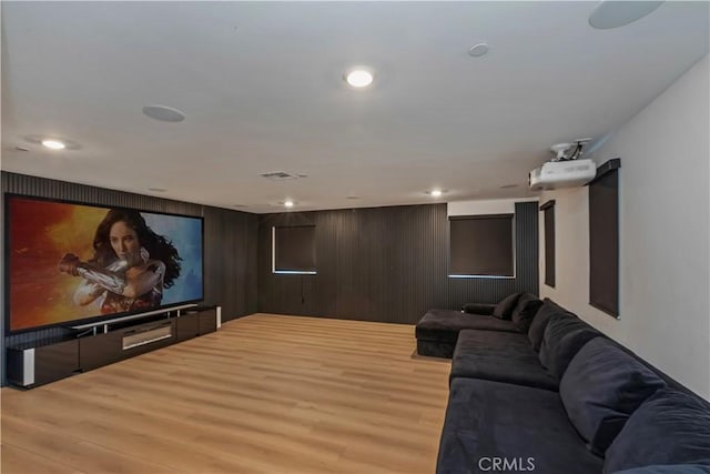 16707 Island Oak St, Fontana, CA 92336 - home theater with light wood-style flooring and recessed lighting