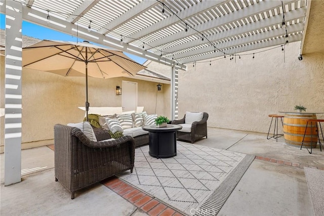 14 Black Oak, Irvine, CA 92604 - view of patio featuring outdoor lounge area and a pergola