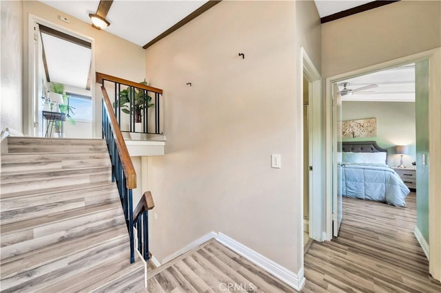 15 Vista Del Ponto Unit 70, San Clemente, CA 92672 - stairway featuring wood finished floors and ceiling fan