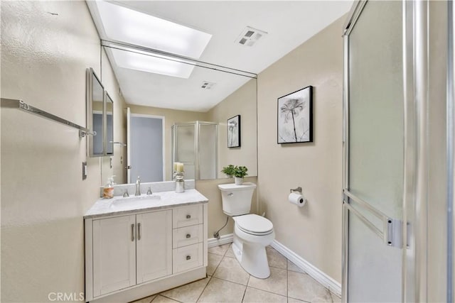 15 Vista Del Ponto Unit 70, San Clemente, CA 92672 - bathroom with vanity, tile patterned flooring, and a shower stall