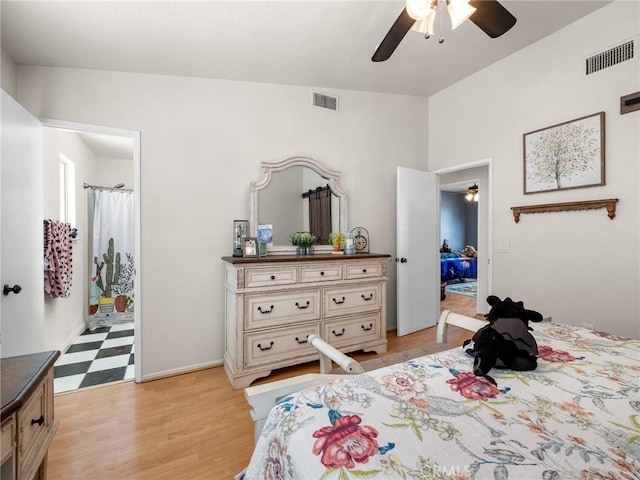 11671 Mountain Rd, Pinon Hills, CA 92372 - bedroom with a ceiling fan and light flooring