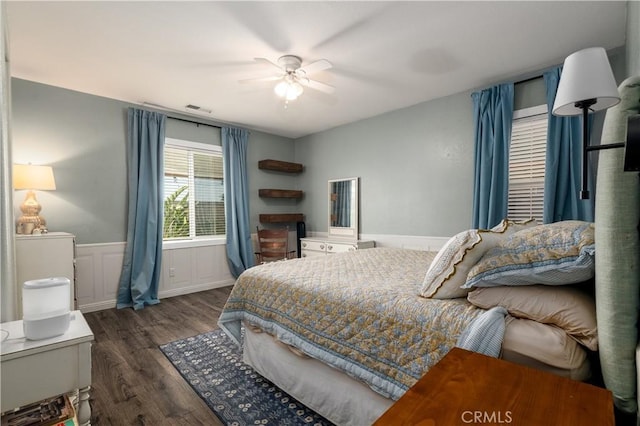3455 Sugar Maple Ct, Hemet, CA 92545 - bedroom with dark wood-style flooring and wainscoting