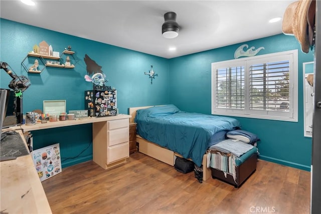 6320 Rancho Rio Rd, Paramount, CA 90723 - bedroom featuring wood finished floors, recessed lighting, and ceiling fan