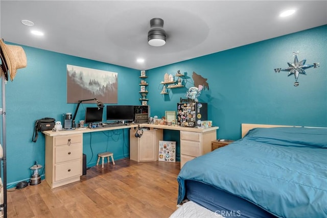 6320 Rancho Rio Rd, Paramount, CA 90723 - bedroom featuring wood finished floors, a desk, and recessed lighting