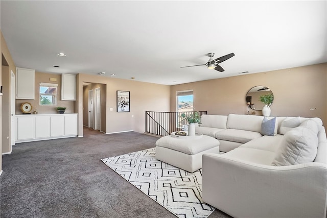 35887 Rhone Ln, Winchester, CA 92596 - carpeted living area with plenty of natural light, a ceiling fan, and recessed lighting