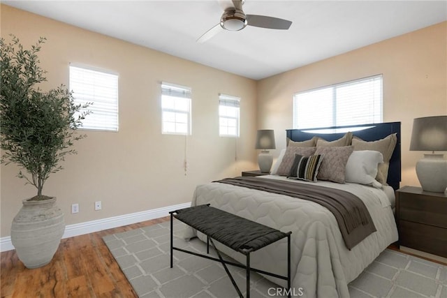 34214 Pinehurst Dr, Yucaipa, CA 92399 - bedroom with light wood finished floors and ceiling fan