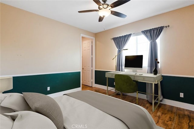 34214 Pinehurst Dr, Yucaipa, CA 92399 - bedroom featuring wood finished floors and a ceiling fan