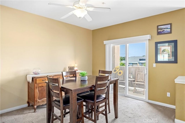 2802 Green River Rd Unit 101, Corona, CA 92882 - dining area with light carpet and ceiling fan