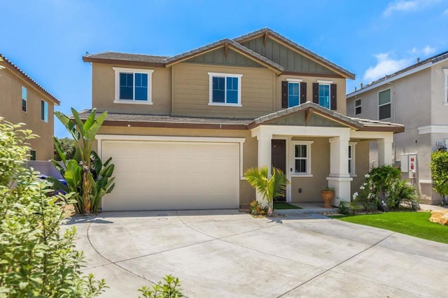 2910 Lucia Jade Loop, San Diego, CA 92139 - craftsman inspired home featuring board and batten siding, concrete driveway, an attached garage, and a porch