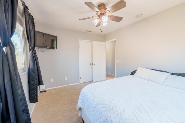 2133 Manchester Ave, Escondido, CA 92027 - bedroom featuring light colored carpet and a ceiling fan
