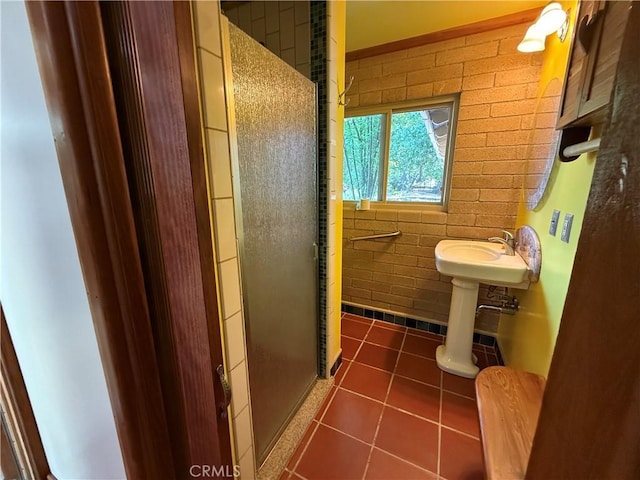 11955 Santa Lucia Rd, Atascadero, CA 93422 - bathroom featuring tile patterned floors and a stall shower