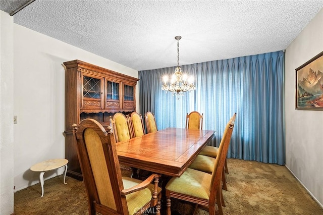1500 Country Club Dr, Riverside, CA 92506 - carpeted dining room featuring a chandelier and a textured ceiling