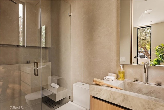 4724 Lemona Ave, Sherman Oaks, CA 91403 - bathroom featuring a stall shower and vanity