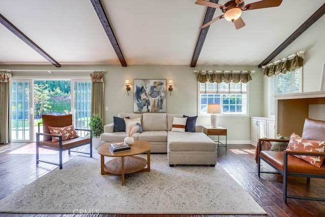 9230 Whitney Way, Cypress, CA 90630 - living room with wood finished floors and a ceiling fan