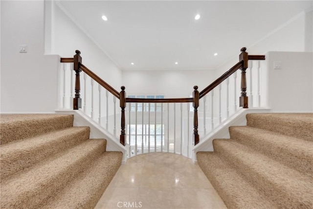 4450 Autumn Glow Ct, Chino Hills, CA 91709 - stairway featuring recessed lighting