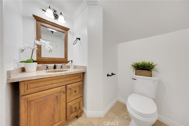 4450 Autumn Glow Ct, Chino Hills, CA 91709 - half bathroom with vanity, ornamental molding, and tile patterned floors