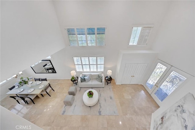 4450 Autumn Glow Ct, Chino Hills, CA 91709 - tiled living area with a towering ceiling and plenty of natural light