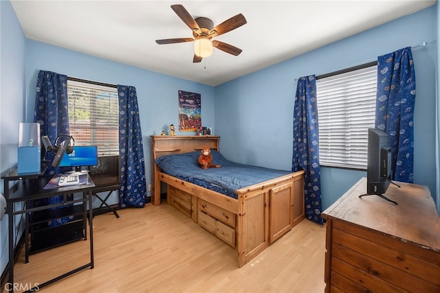 2051 Royal Oaks Dr, Duarte, CA 91010 - bedroom featuring light wood-style flooring and a ceiling fan