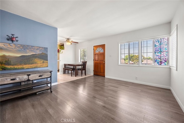 2051 Royal Oaks Dr, Duarte, CA 91010 - entrance foyer featuring hardwood / wood-style floors and a ceiling fan