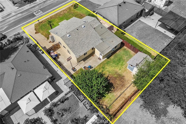 2051 Royal Oaks Dr, Duarte, CA 91010 - aerial perspective of suburban area with property parcel outlined