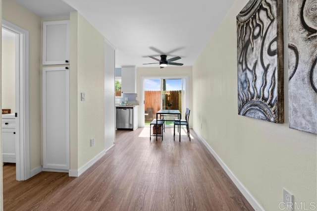 1157 Emerald Ave, El Cajon, CA 92020 - hallway featuring wood finished floors and baseboards