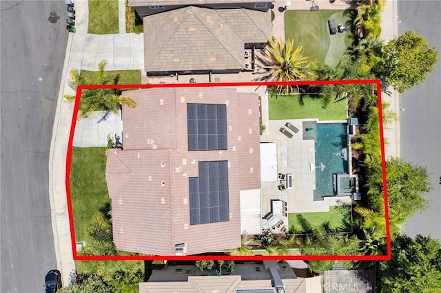 46379 Canyon Crest Ct, Temecula, CA 92592 - aerial view of property and surrounding area with property boundaries highlighted