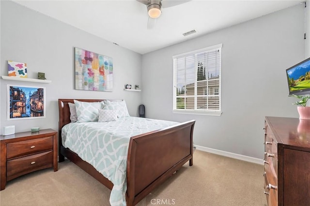 46379 Canyon Crest Ct, Temecula, CA 92592 - bedroom with light carpet and ceiling fan