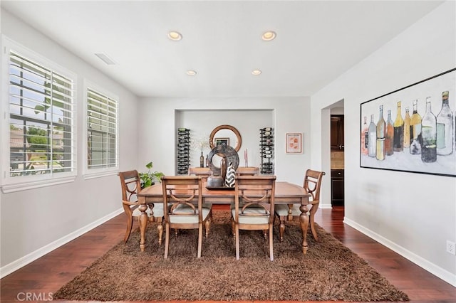 46379 Canyon Crest Ct, Temecula, CA 92592 - dining area with recessed lighting and dark wood-type flooring