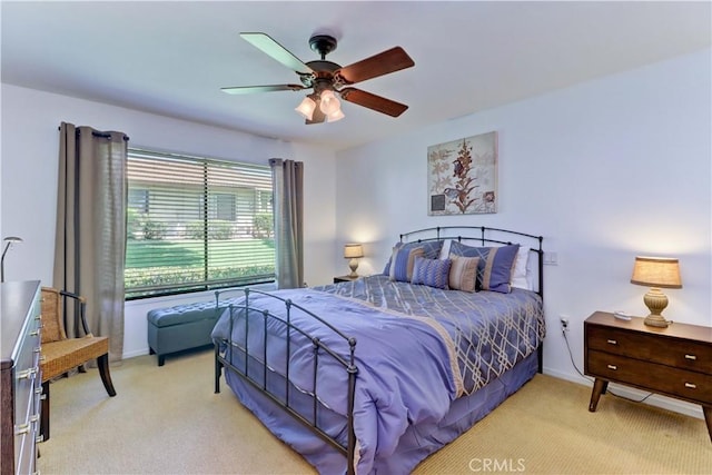3205 Via Buena Unit B, Laguna Woods, CA 92637 - bedroom featuring light colored carpet and a ceiling fan