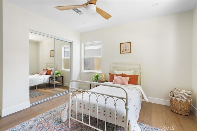 2721 184th St, Redondo Beach, CA 90278 - bedroom featuring wood finished floors, a closet, and ceiling fan