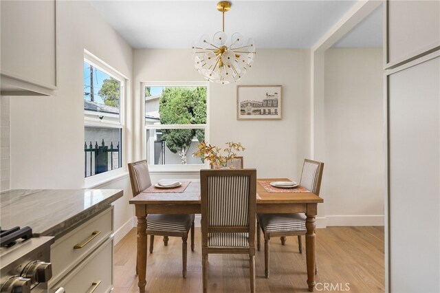 2721 184th St, Redondo Beach, CA 90278 - dining area with a chandelier and light wood-style floors