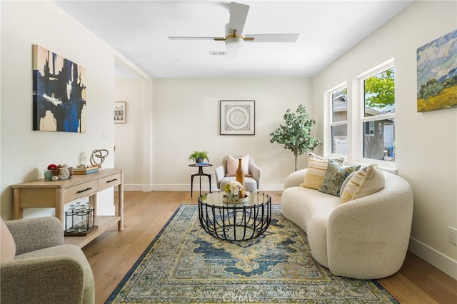 2721 184th St, Redondo Beach, CA 90278 - living area featuring wood finished floors and ceiling fan