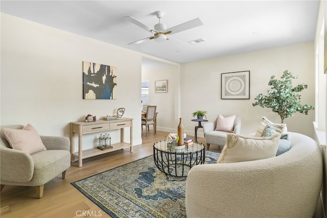 2721 184th St, Redondo Beach, CA 90278 - living room featuring light wood-style floors and ceiling fan