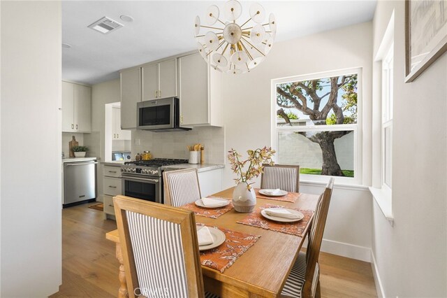 2721 184th St, Redondo Beach, CA 90278 - dining area with a chandelier and light wood-type flooring