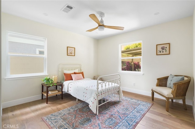 2721 184th St, Redondo Beach, CA 90278 - bedroom with light wood-style flooring and ceiling fan