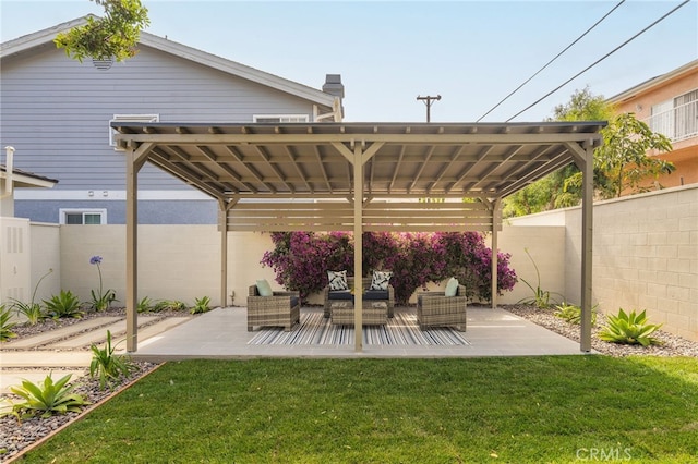 2721 184th St, Redondo Beach, CA 90278 - fenced backyard with outdoor lounge area and a patio