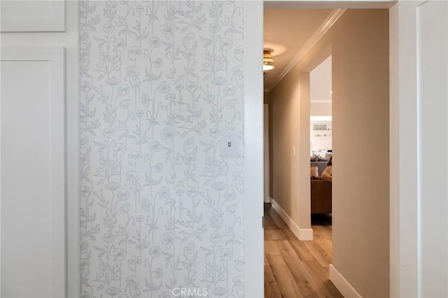 19125 Anza Ave, Torrance, CA 90503 - hall featuring crown molding and light wood-type flooring