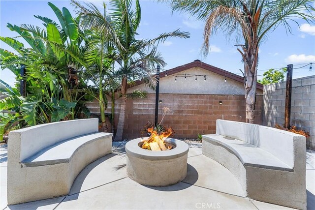 6057 Azalea St, Chino, CA 91710 - view of patio / terrace with an outdoor fire pit