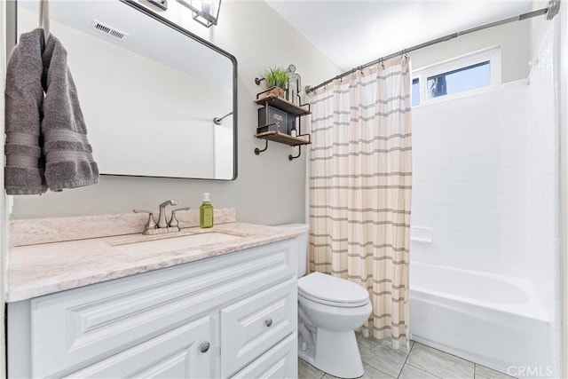6057 Azalea St, Chino, CA 91710 - bathroom featuring vanity, shower / bathtub combination with curtain, and tile patterned floors