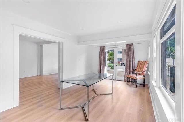 275 Euclid Ave, Long Beach, CA 90803 - rec room featuring french doors and light wood finished floors