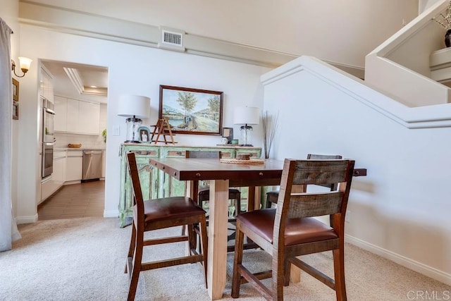 25322 Poderio Dr, Ramona, CA 92065 - dining room featuring light colored carpet and baseboards