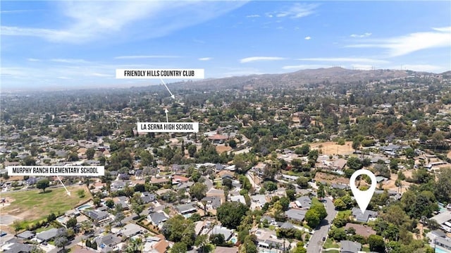 9858 Cullman Ave, Whittier, CA 90603 - aerial view of residential area featuring a mountain backdrop