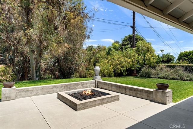 9858 Cullman Ave, Whittier, CA 90603 - view of patio / terrace with an outdoor fire pit
