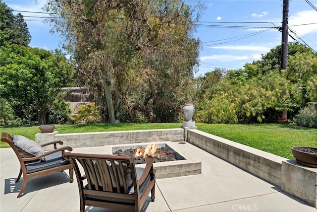 9858 Cullman Ave, Whittier, CA 90603 - view of patio / terrace with a fire pit