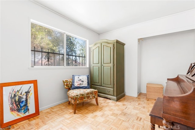 252 W Blaine St, Riverside, CA 92507 - living area with baseboards and crown molding