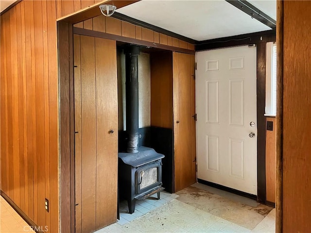 5128 W State Highway 20, Upper Lake, CA 95485 - hallway with wooden walls and light flooring